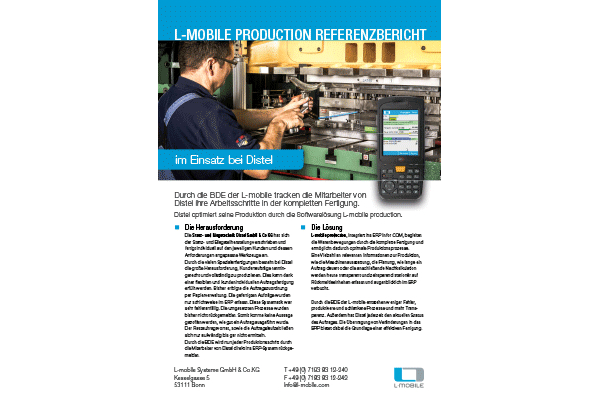 Referenzbericht – L-mobile production – Stanz- und Biegetechnik Distel GmbH & Co KG