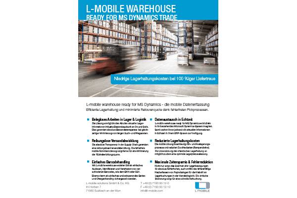 Flyer - L-mobile warehouse ready for MS Dynamics Trade